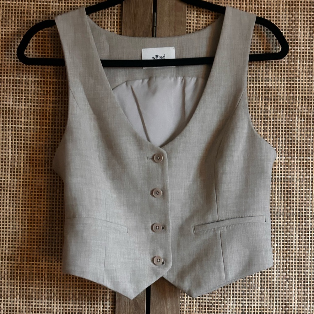 Wilfred Tan and Black Lined vest